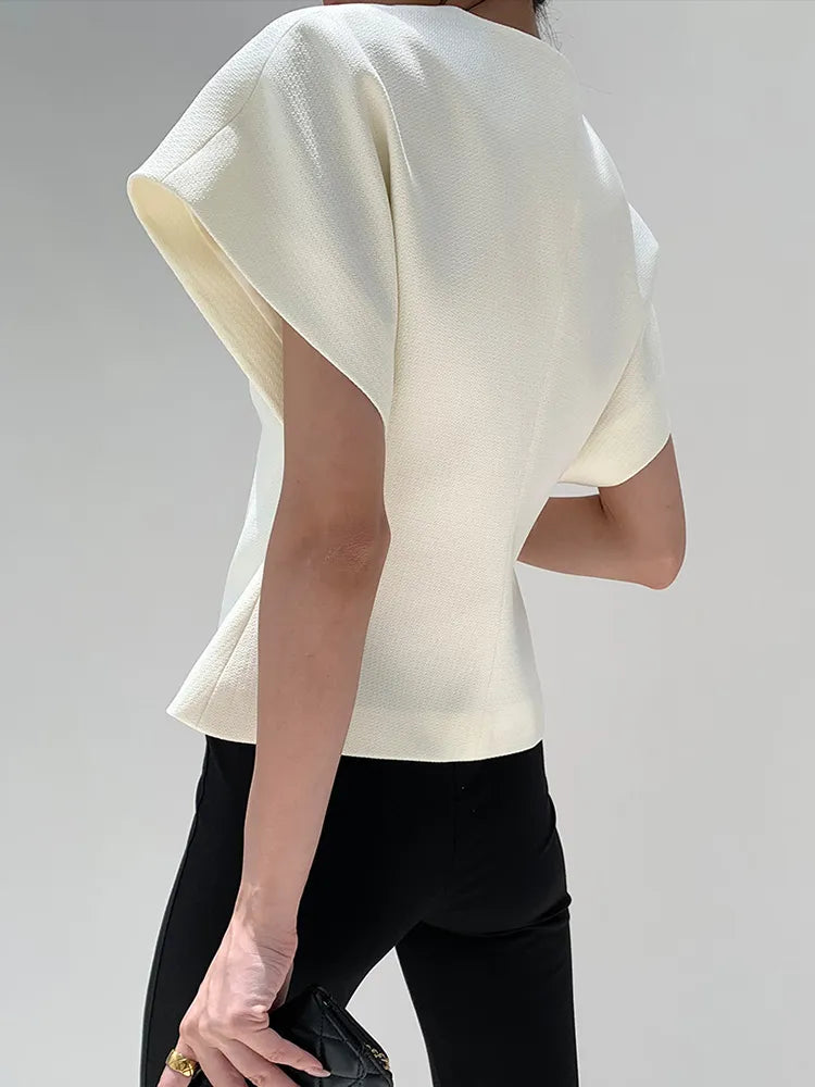 Elegante Blazer Top met Gestructureerde Pasvorm