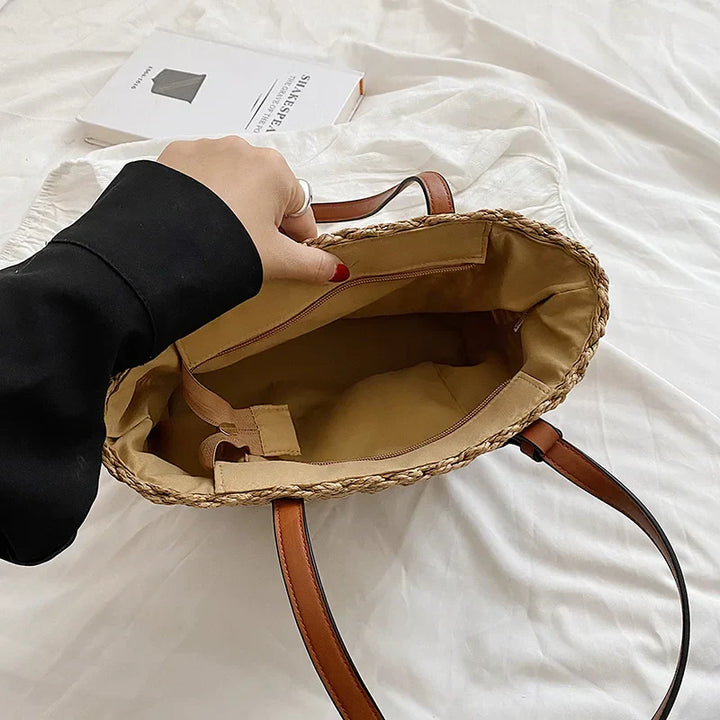 Arleth | Dames shopper tas met gevlochten structuur handgrepen