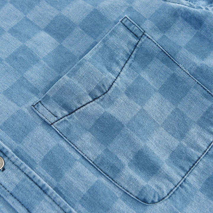 Blauwe Horizon Geruite Overhemd met Knopen