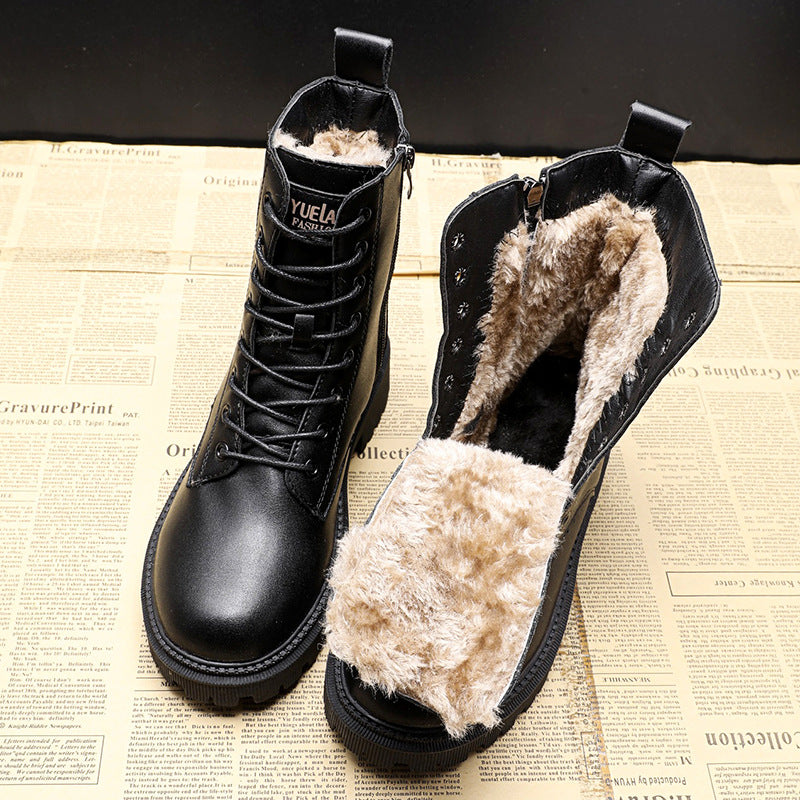 Isabel | Leren Winterlaarzen Dames - Warme Voering met Antislip