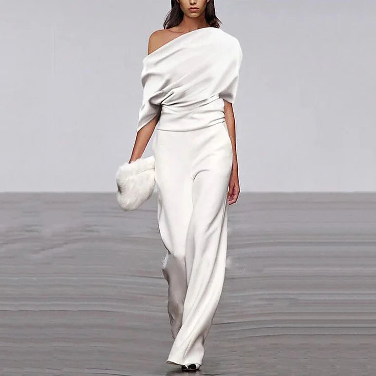 Leona | Dames Jumpsuit with One-Shoulder Elegante Pasvorm