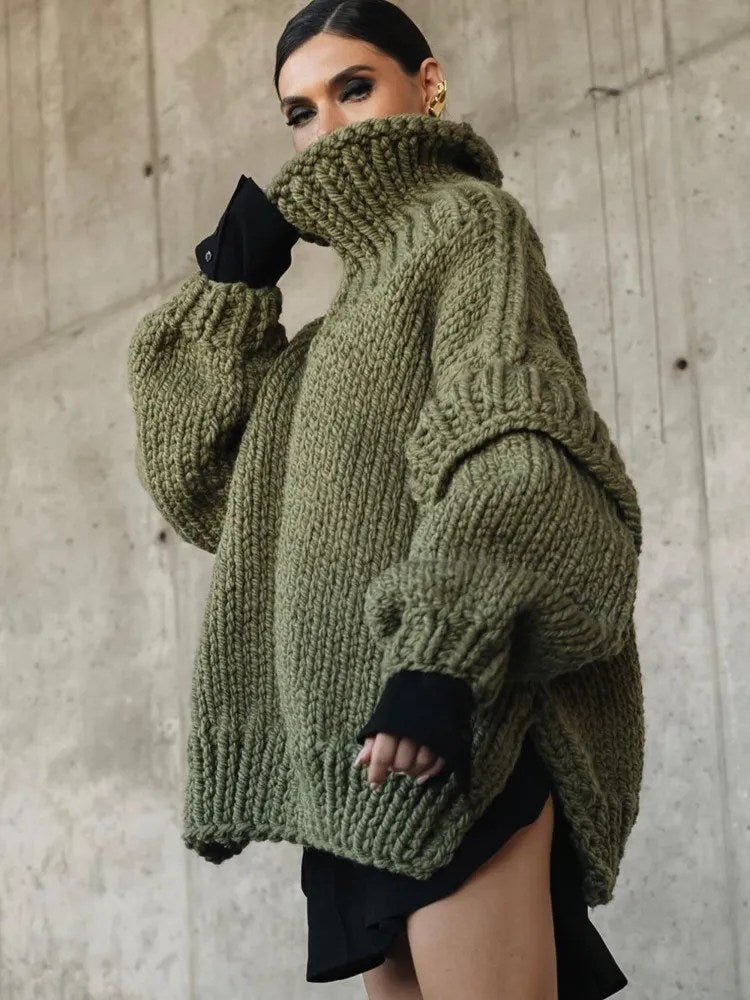 Mariam | Dames trui met hoge hals oversized pasvorm