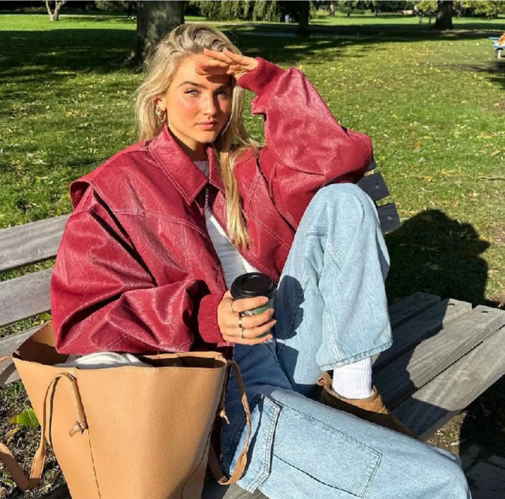 Nia | Dames Jas met Oversized Pasvorm en Ritssluiting