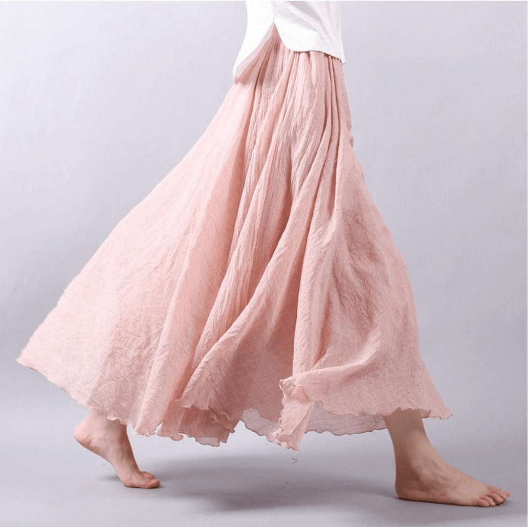 Zoey | Dames maxi rok met A-lijn en plooien