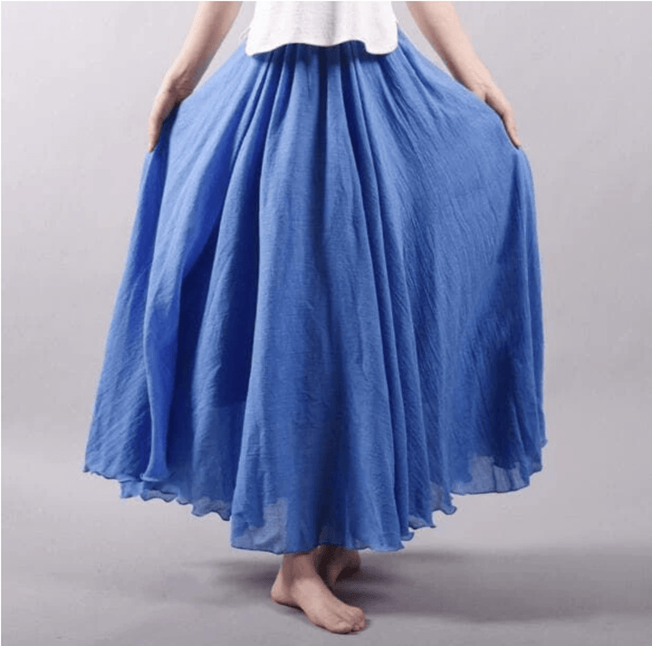Zoey | Dames maxi rok met A-lijn en plooien