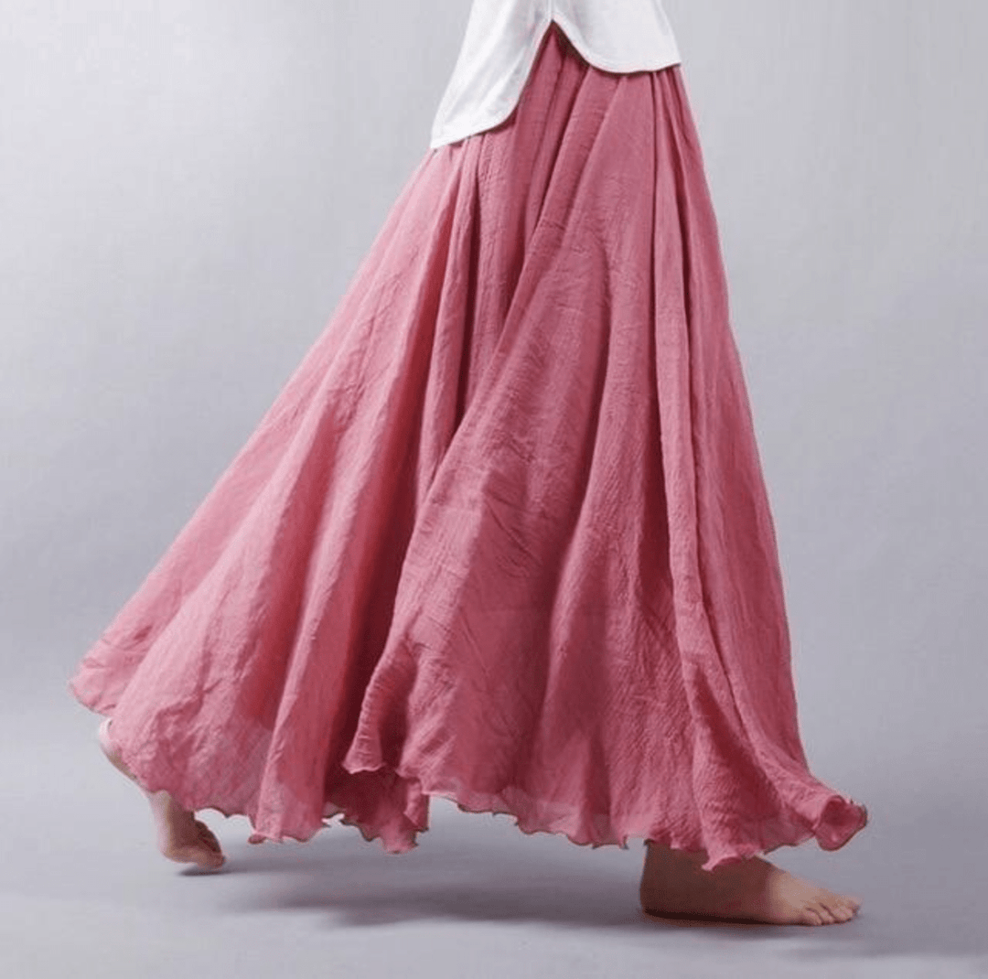 Zoey | Dames maxi rok met A-lijn en plooien