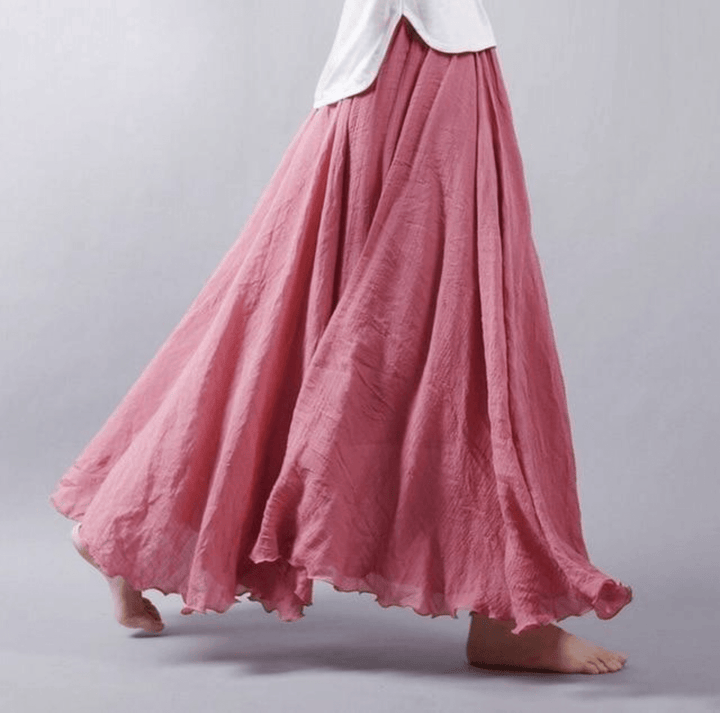 Zoey | Dames maxi rok met A-lijn en plooien