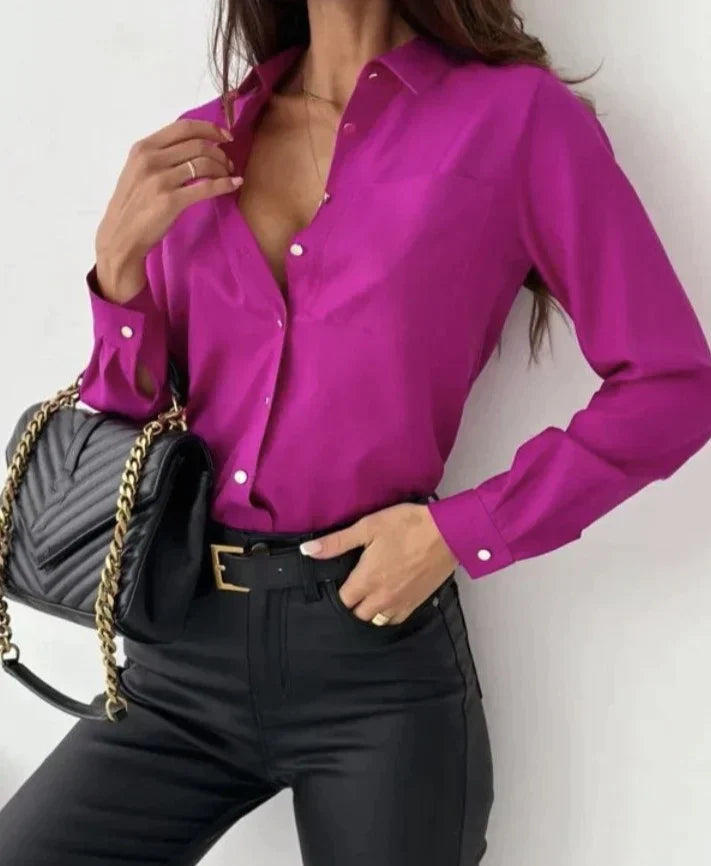 Elowyn | Damesblouse met V-hals en losse pasvorm