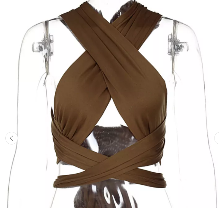 Wrenlee | Dames halter top kruislings wikkelmodel