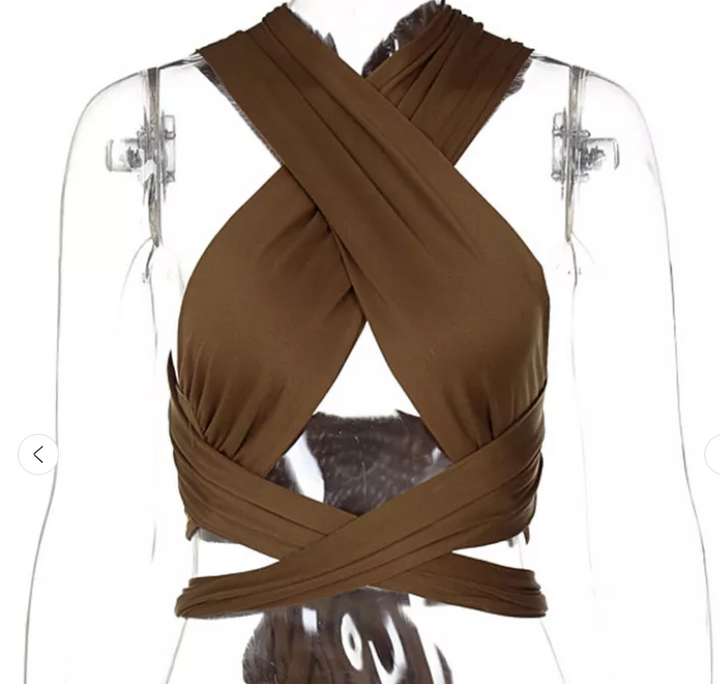 Wrenlee | Dames halter top kruislings wikkelmodel