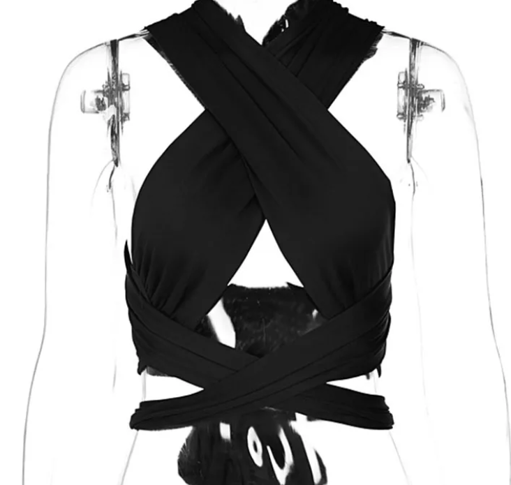 Wrenlee | Dames halter top kruislings wikkelmodel
