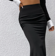 Cacia | Dames Maxi Rok met Hoge Taille - Flared en Stretch Model