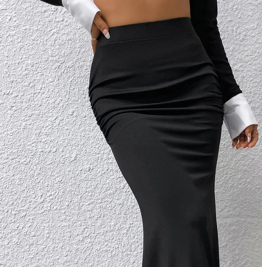 Cacia | Dames Maxi Rok met Hoge Taille - Flared en Stretch Model