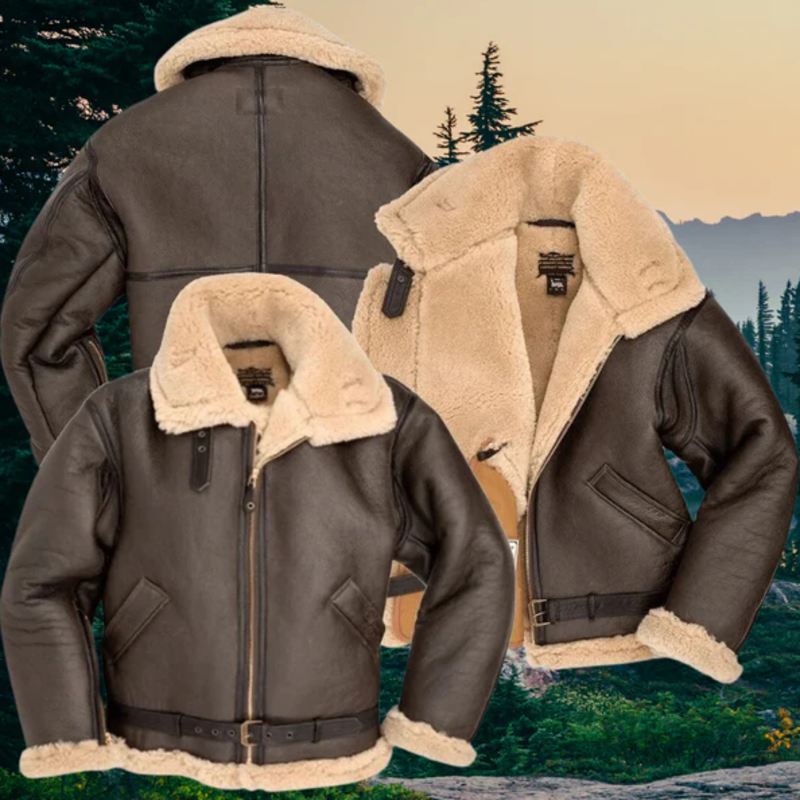 Heren Shearling Zip-Up Buitenkleding Winterjas