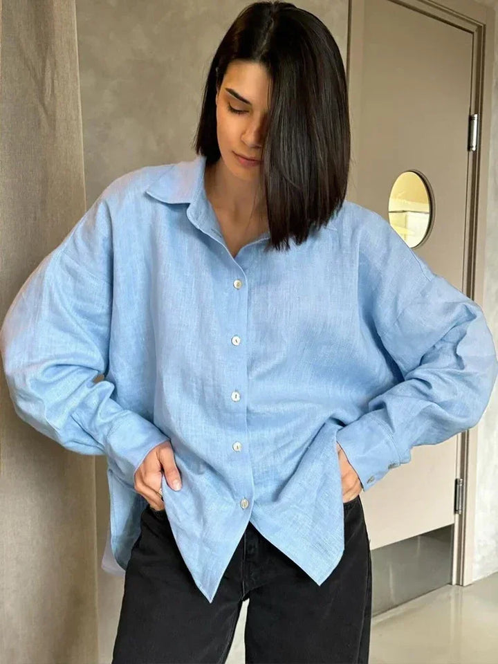 Sylvia | Damesblouse met knoopsluiting en lange mouwen