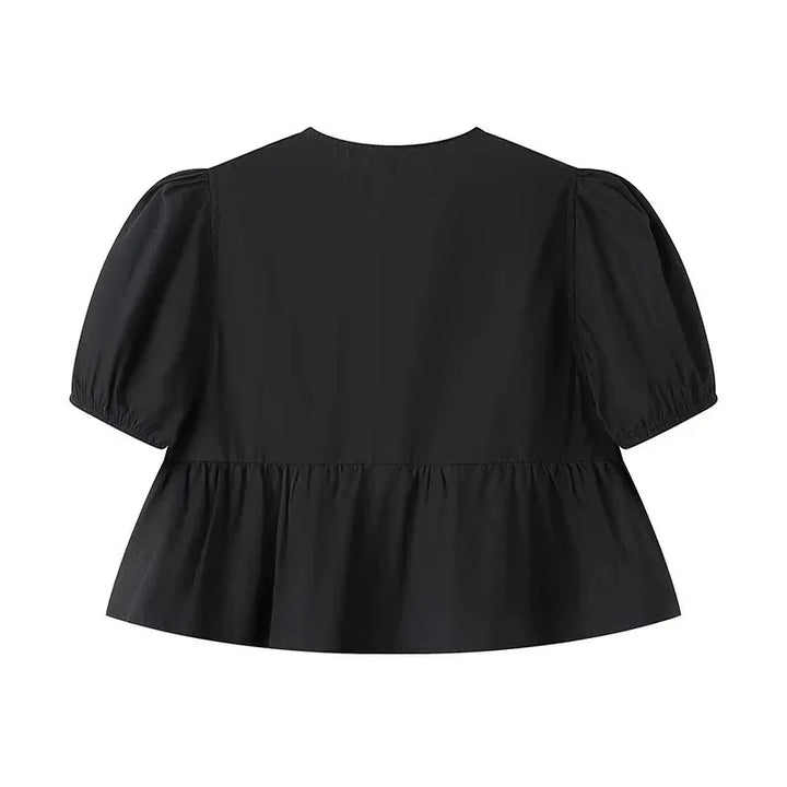 Michaela | Dames top met korte mouwen peplum