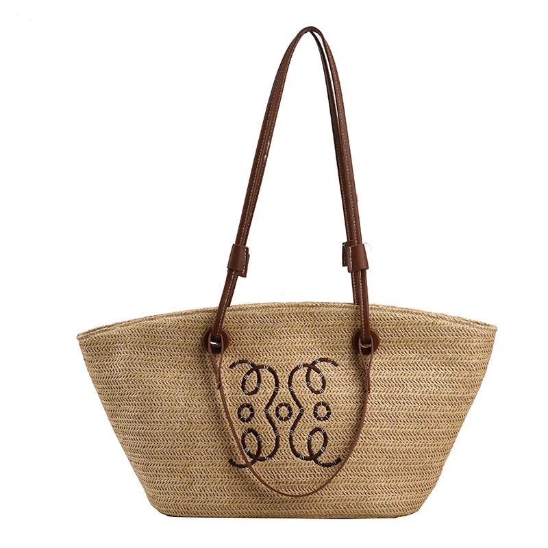 Meadow | Dames shopper tas borduurdetail schouderbanden