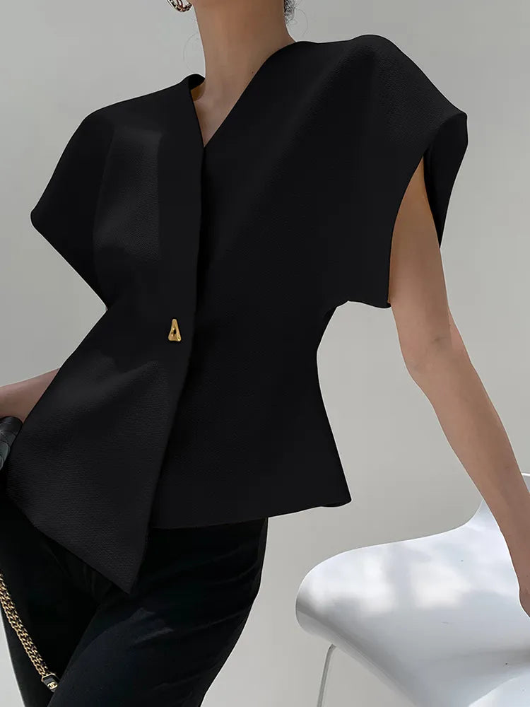 Calliope | Dames blazer top met knoopsluiting mouwloos