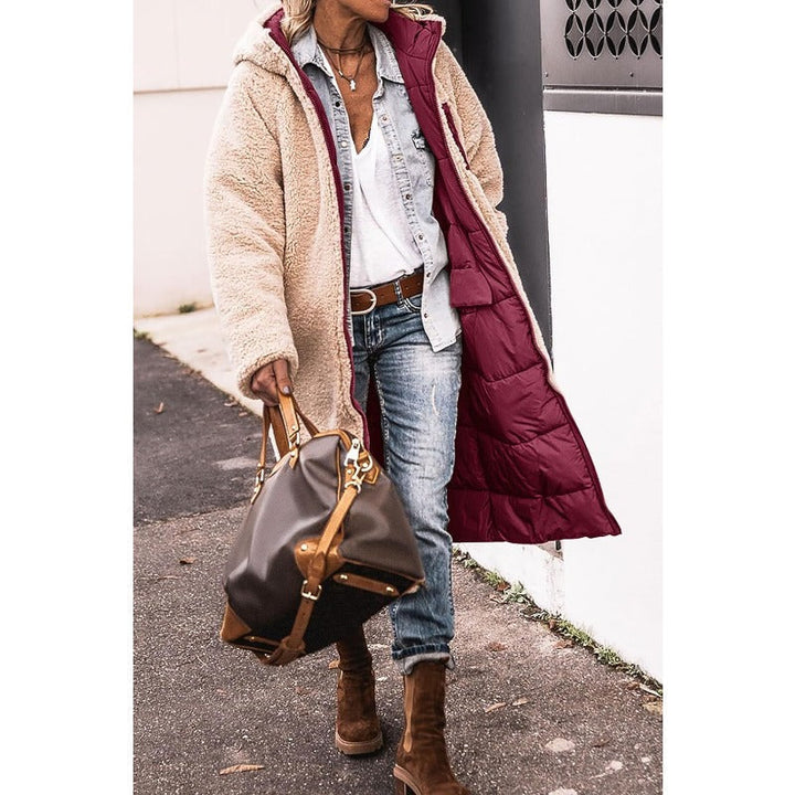 Dames Lange Hooded Warme Winterjas