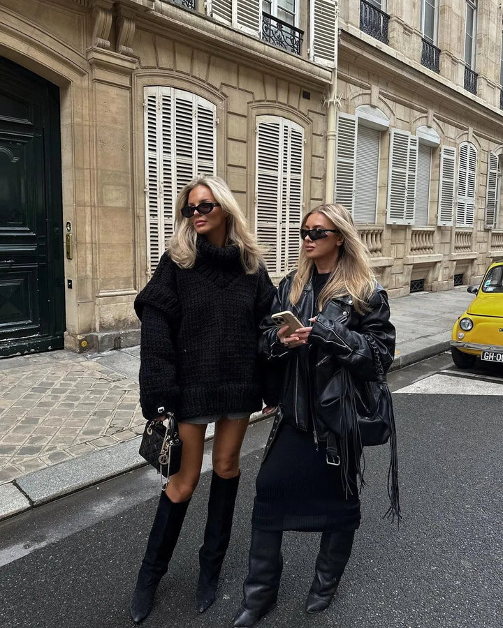 Mariam | Dames trui met hoge hals oversized pasvorm