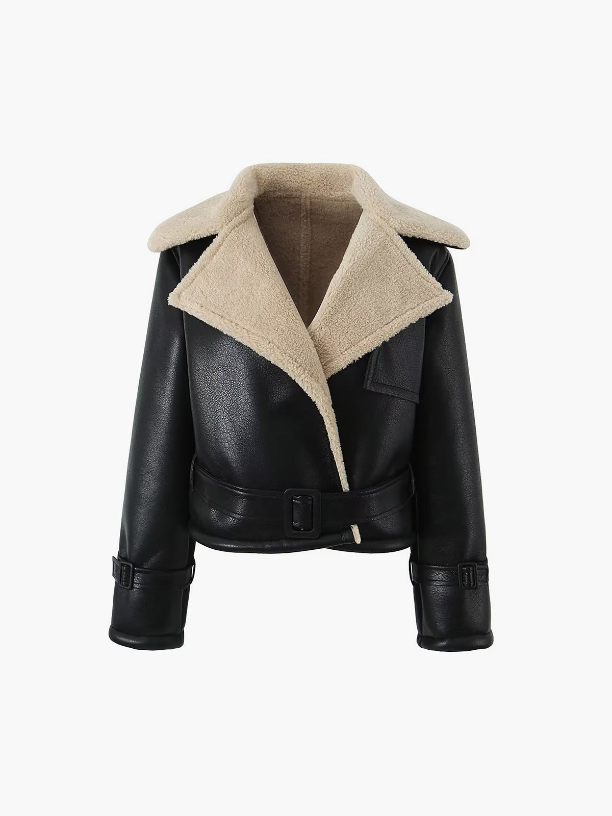 Sereen | Sherpa Bomberjack Dames - Casual, Faux Leer