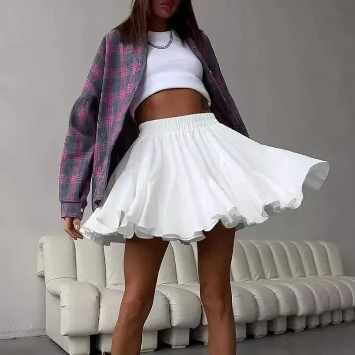 Alani | Dames mini rok with plooien en tailleband