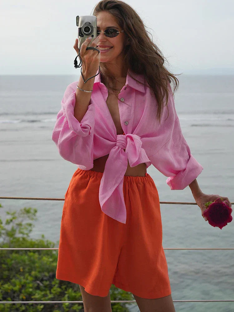 Sylvia | Damesblouse met knoopsluiting en lange mouwen