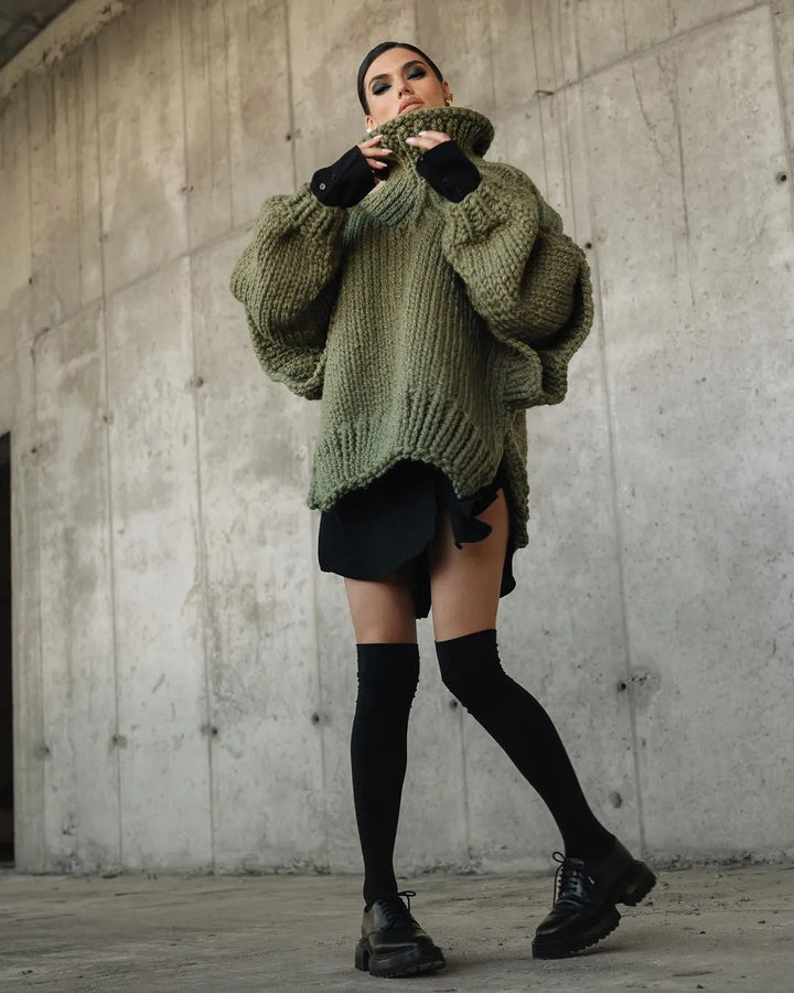 Mariam | Dames trui met hoge hals oversized pasvorm