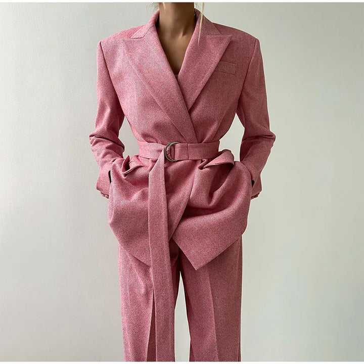 Gracelynn | Dames blazer met getailleerde broekset en corsettop
