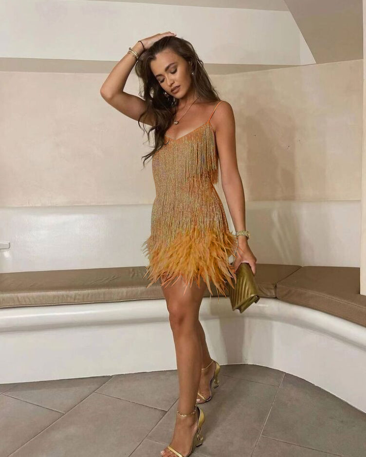 Sienna | Elegante Midi Cocktailjurk Dames - Glamour, Chique met Pailletten