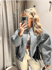 Skyler | Wollen Bomberjack Dames - Zacht Materiaal, Trendy Design