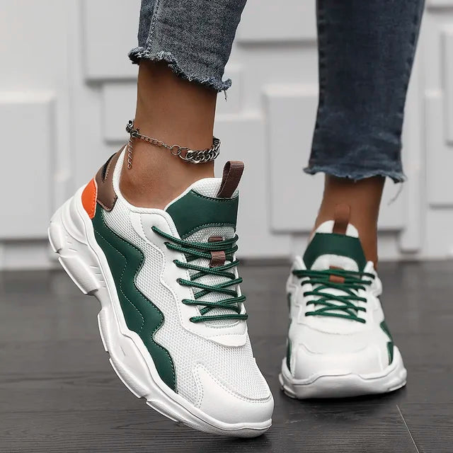 Nola | Dames sneakers met kleurblok profielzool