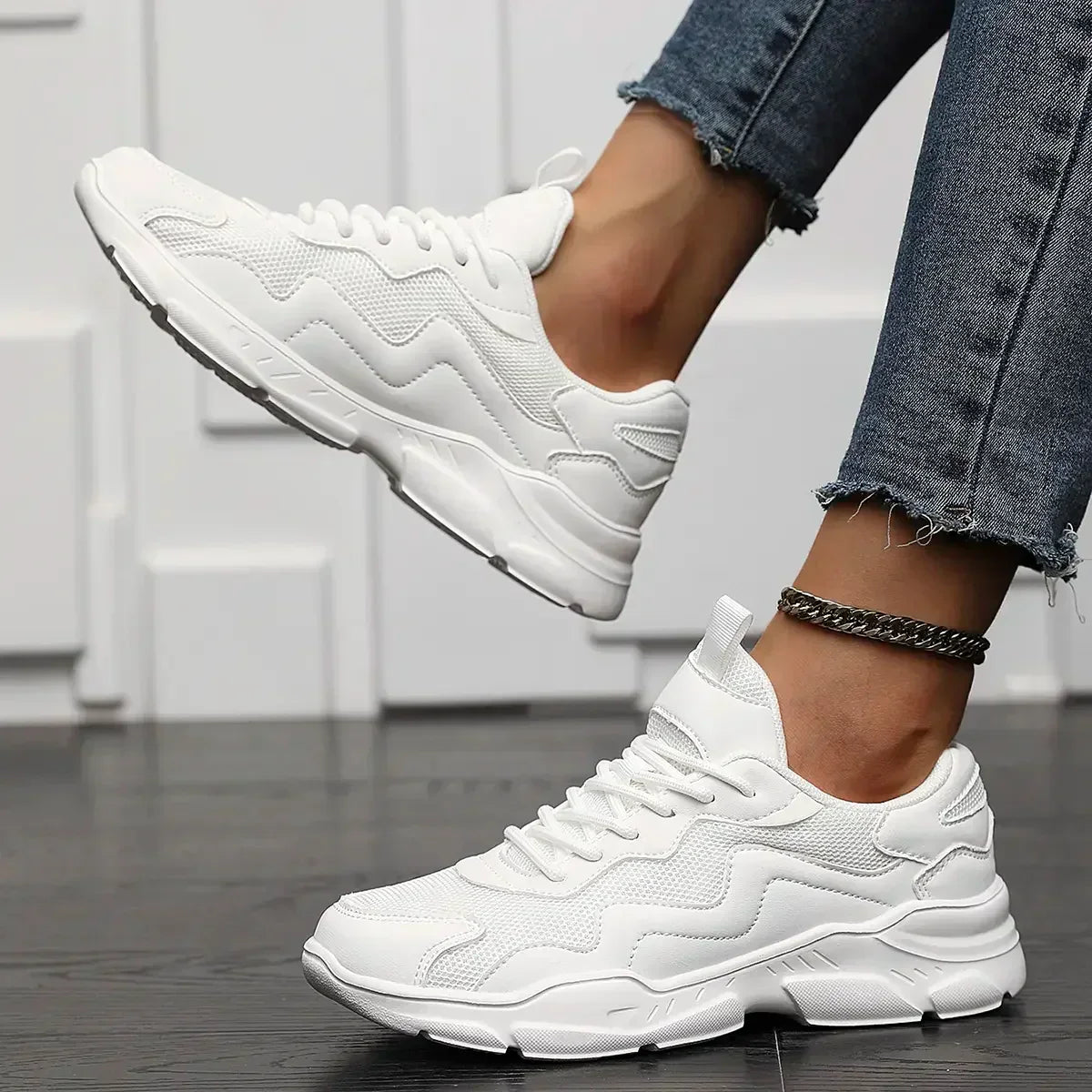 Koya | Trendy Casual Sneakers met Kleurblok
