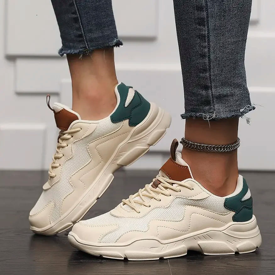 Koya | Trendy Casual Sneakers met Kleurblok