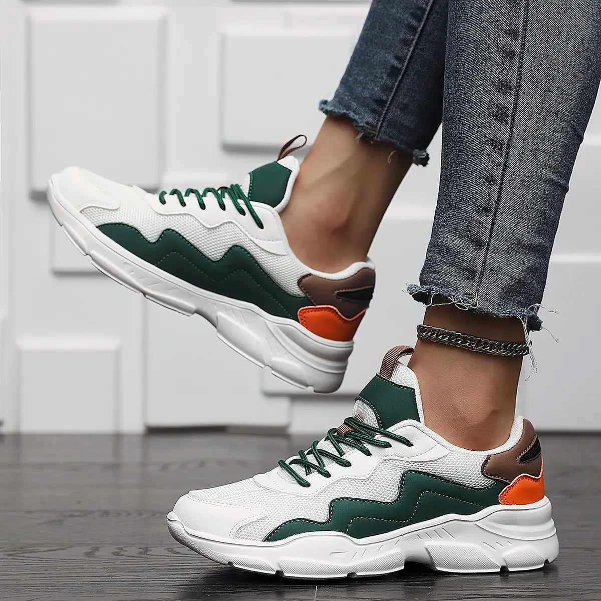 Koya | Trendy Casual Sneakers met Kleurblok