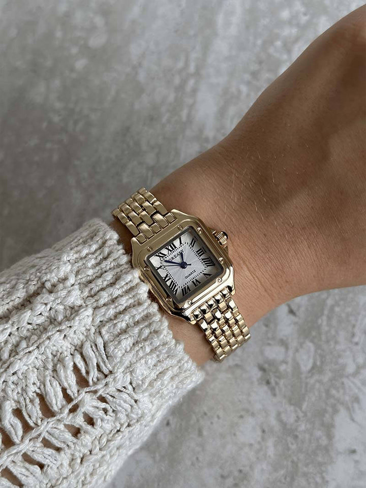 Mckenna | Dames horloge met rechthoekige wijzerplaat schakelband