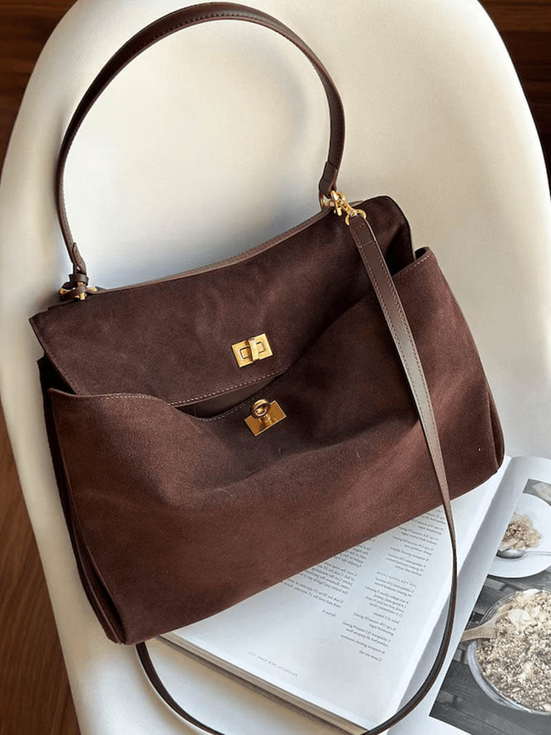 Luxe Suede Schoudertas - Stijlvol & Praktisch