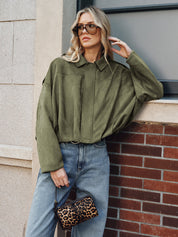 Lieve | Casual Suède Jack Dames - Elegant Met Kraag en Ritssluiting, Tussenjas