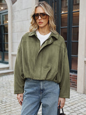 Lieve | Casual Suède Jack Dames - Elegant Met Kraag en Ritssluiting, Tussenjas