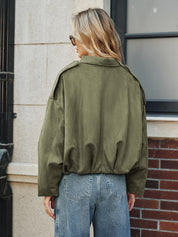 Lieve | Casual Suède Jack Dames - Elegant Met Kraag en Ritssluiting, Tussenjas