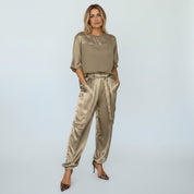 Solei | Stijlvolle Satijnen Set - Tweedelig, Comfortabel met Elegante Pasvorm