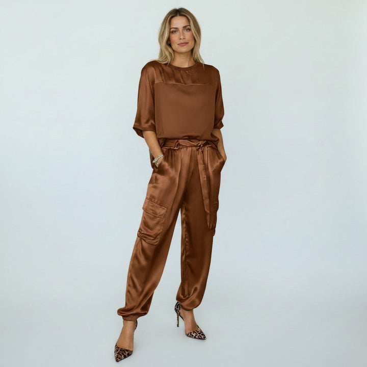 Lotte | Dames tweedelige set met elastische taille zakken