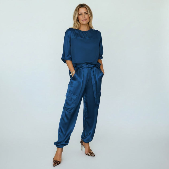 Lotte | Dames tweedelige set met elastische taille zakken