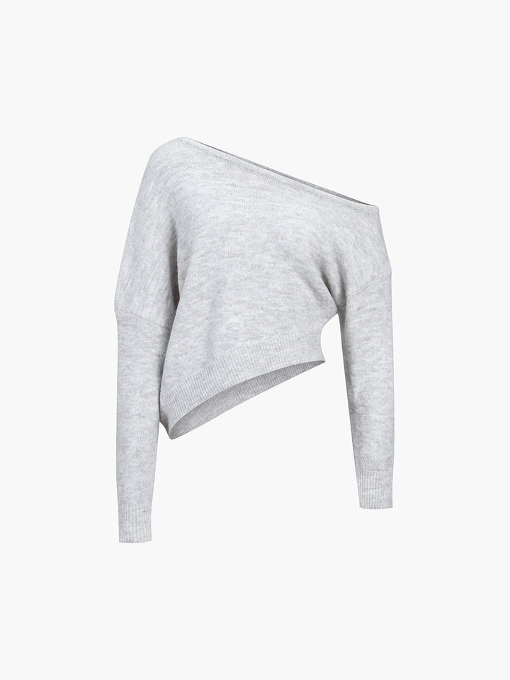 Jazlyn |  Dames trui met asymmetrisch schouderdetail