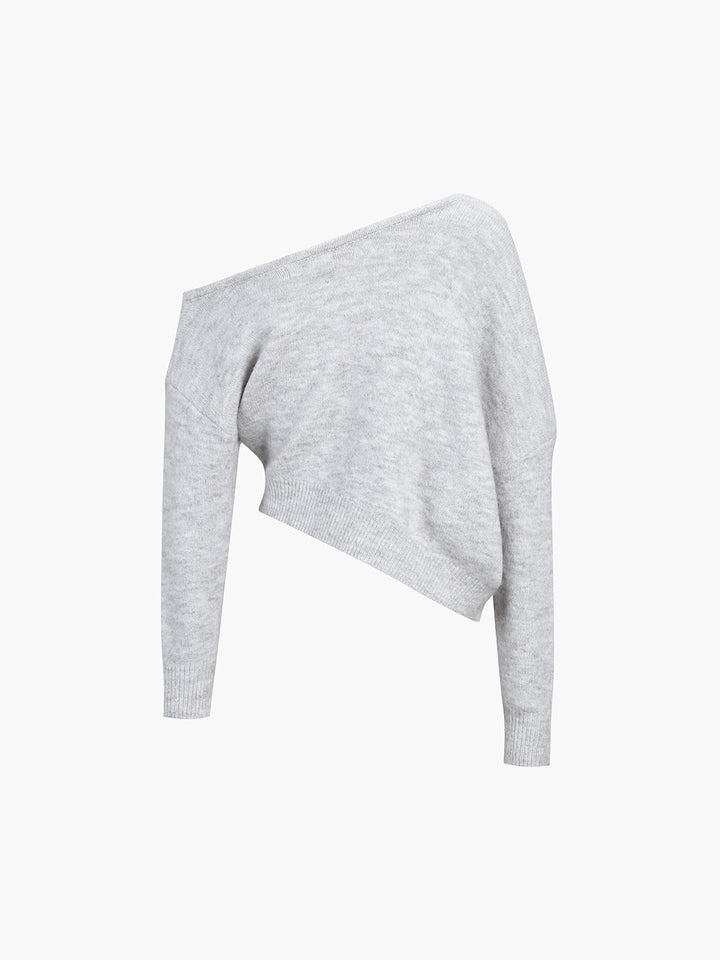 Jazlyn |  Dames trui met asymmetrisch schouderdetail