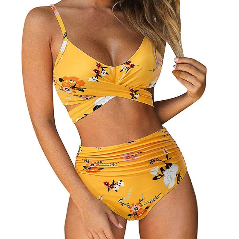Lizzy | Dames High Waisted Bikini - Comfortabel met Stijlvol Bloemenmotief