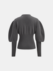 Myka | Dames Trui met Pofmouwen - Cropped Model, Comfortabele Gebreide Stijl