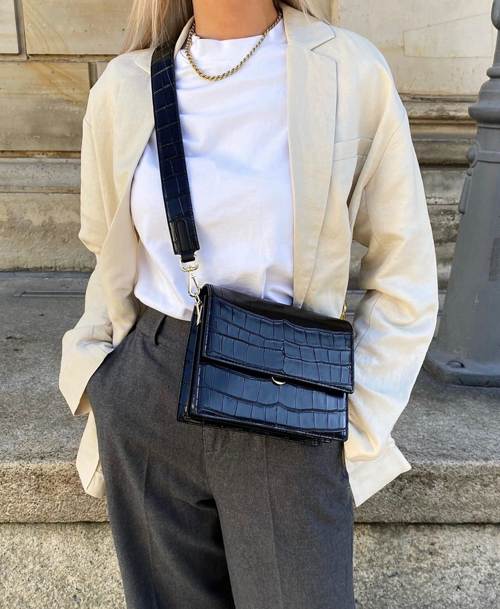 Miriam | Dames crossbody tas met krokodillenstructuur en verstelbare band