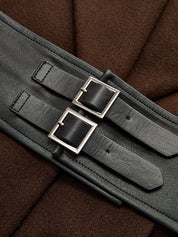 Odette | Lange Tweed Jas Winter - Oversized Kraag en Brede Riem