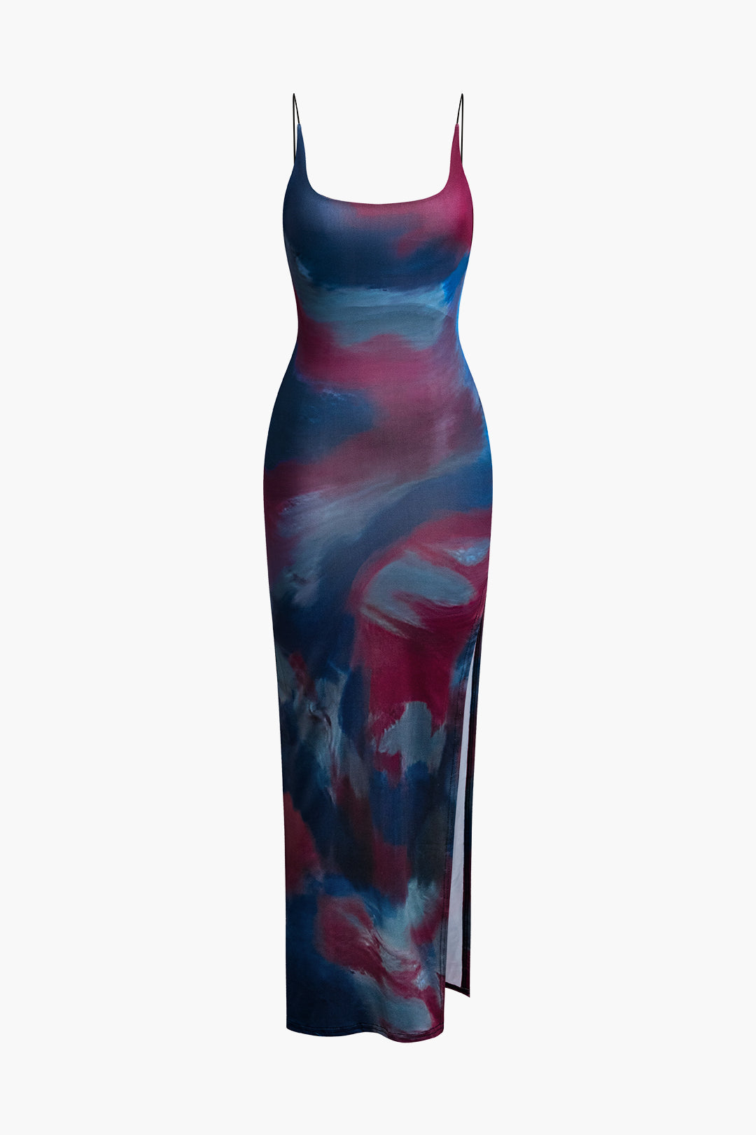 Tina | Tie Dye Maxi Jurk Dames - Open Rug Design met Split, Casual Elegantie
